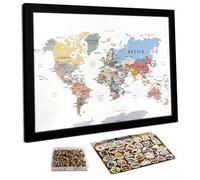 flinelife Tableau d'affichage carte du monde, 40,6 x 30,5 cm, carte du monde de voyage avec épingles, parfait pour les couples ou comme cadeau de départ à la retraite