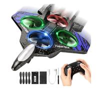 Flintosky Avion en mousse pour enfants - Avion télécommandé avec lumières LED, rotation à 360 °, maintien de l'altitude, mode sans tête - Jouet d'extérieur cadeau pour garçons et filles