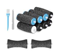 Flintronic 10 Pièces Rouleaux de Remplacement, 2 Formes Rouleau Pied, 3 Types de Rugosité, pour Enlever les Peaux Mortes et les Callosités, Recharge Rapeuse Electrique Compatible avec Scholl