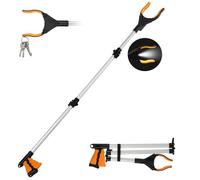 Flintronic 110cm Pince Ramasse Objet, Pince Telescopique avec Crochet Magnétique, Pince Ramasse Dechets, pour Personnes Âgées, Personnes à Mobilité Réduite