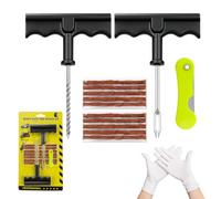 Flintronic 14PCS Kit de Réparation de Pneus, Lourds et Ensembles de Réparation de Pneus Portables avec Bouchons, pour Voiture, Moto, ATV, Jeep, Camion, Tracteur Réparation de Crevaison de Pneu Plat