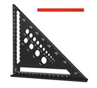 Flintronic 180mm Equerre Menuisier, Equerre de Charpentier, Aluminium Regle Multifonctionnels, avec Crayon de Charpentier Plat, pour Charpentier, Couvreur, Ingénieur