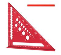 Flintronic 180mm Equerre Menuisier, Equerre de Charpentier, Aluminium Regle Multifonctionnels, avec Crayon de Charpentier Plat, pour Charpentier, Couvreur, Ingénieur
