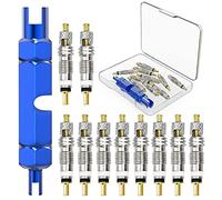 Flintronic 18PC Presta Valve Cores Obus, Valve Presta Set avec Demonte Obus Valve, Adaptateur Valve Velo, Adaptateur Valve Presta pour Application Pneu VéLo Réparation Vélos