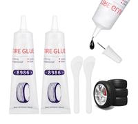 Flintronic 2*60ml Reparation Pneu Voiture, Colle Pneu Voiture, Colle Meche pneu, colle Vulcanisante Caoutchouc pneu, Réparez Rapidement les Fissures,Trous et le Pelage de Divers Caoutchoucs de Pneus