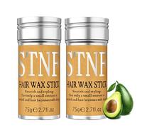 Flintronic 2 Pcs Bâton de Cire, Cire Cheveux Homme et Femme, Bâton de Pommade Coiffante, Pommade Coiffante non Grasse, pour les Cheveux Frisés et Rebelles - 75g (Avocat)