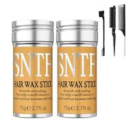 Flintronic 2 Pcs Bâton de Cire, Cire Cheveux Homme et Femme, Bâton de Pommade Coiffante, Pommade Coiffante non Grasse, pour les Cheveux Frisés et Rebelles - 75g (Avocat)