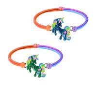 flintronic 2 pcs Bracelets d'humeur Pour Enfants, Bracelet d'ambiance Change de Couleur pour Fille avec Pendentif, Bracelet de Couleur Arc-en-ciel pour Cadeau Anniversaire de Fête