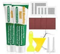 Flintronic 2 Pcs Crème de Réparation Murale, Rebouche Petits Trous, Enduit de Lissage Prêt à l'Emploi en Pâte, avec Patch, Spatule et Papier Abrasif, pour Reboucher Imperfections et Fissures,100g/Vert