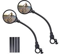 flintronic 2 Rétroviseurs de Vélo Grand Angle Rotatifs à 360°, Rétroviseurs de Sécurité Convexes en Acrylique pour Guidon de 22 à 30 mm, Accessoires pour Tous Vélos, Motos
