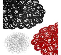 Flintronic 200 Pcs Étiquettes Numérotées en Plastique, Deux groupes 1 à 100 Porte-clés Étiquettes de Numéro avec anneaux, pour Hôtels Écoles Bureaux Vestiaire Bagage Sac Casier Dortoir Restaurant