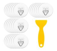 Flintronic 24 Pcs Adhésif Accroche Tableau Sans Percer, 6*6 cm, Attache Cadre Adhésif Crochets, Attache Tableau sans Percer, pour Photos, Peintures à l'Huile, Décorations Murales et Œuvres d'Art