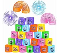 flintronic 24 Pièces Jouets de Printemps en Plastique Arc-en-Ciel, Jouets Ressorts Magiques, Anniversaire Garcon Fille Jeux Arc en Ciel Jouet Petits Goodies Anniversaire d'enfants Surprise