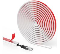 Flintronic 2m Auto-adhésif Cache-câble Sol, Goulotte Passe Cable Décorative pour Bureau Maison - 14mm(Largeur) x10mm(Hauteur) - Blanc