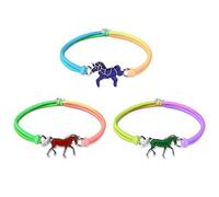 flintronic 3 pcs Bracelets d'humeur Pour Enfants, Bracelet d'ambiance Change de Couleur pour Fille avec pendentif cheval, Bracelet de Cheval de Couleur Arc-en-ciel, pour Cadeau Anniversaire de Fête