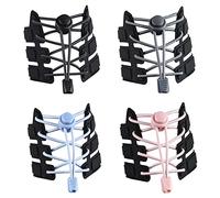 flintronic 4 Paires Lacets Élastiques Autobloquants, Lacets Chaussures pour Baskets et Chaussures Athlétiques 120cm Lacets Rapide Enfant Adultes Personnes âgées Handicapés Désactivé Coureurs