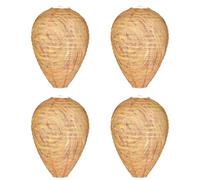 Flintronic 4 pcs Leurres de Nid de Guêpe, Faux Nid de Guêpe, Suspendu Leurre de Nest de Frelons en Matériau, Imperméable pour Frelons Vestes Jaunes Maison Jardin Cour, 22X28CM