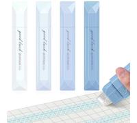 Flintronic 4 Pcs Scotch Double Face, 5M*6mm Rouleau de Colle, Colle à Ruban Adhésif, Propre, Portable, Ruban Cadeau Emballage, Roller Colles pour Scrapbooking, Papier Cadeau, Album Photo, École,Bureau