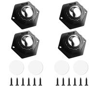 Flintronic 4 Pièces Petite Roulettes pour Meubles, Roulettes Pivotantes Auto-adhésives Charge 200kg, Mini Transfert Roues de Meubles à 360 Degrés de Rangement,Petits Meubles,Poubelles et 12 Vis
