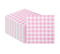 Flintronic 40 x Serviettes pour Fêtes et Anniversaires, 33 x 33 cm, Serviettes de Décoration de Table, Serviette Cocktail, Idéales pour Fêtes, Mariage, Pique-nique, Baby Shower, Motif Vichy
