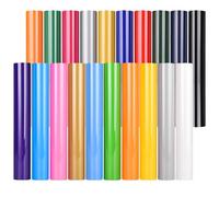 flintronic 42 Feuilles Pack de Vinyle de Transfert Thermique, 20 Couleurs Flex Thermocollant 30,5 x 25,4 cm pour Tissus, Compatible avec Cricut, Silhouette, Pour Vêtements & Chapeaux