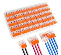 flintronic 55PCS Connecteurs Électriques Rapide de Fil à Levier-écrou, Connecteur de Fil Compact Conducteur, Domino Électrique Connecteurs D'épissage pour Circuit en Ligne 28-12 AWG, PA/PC Ignifuge