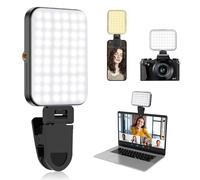 Flintronic 60 LED Lumière Téléphone Selfie, Portable Rechargeable Selfie Light, Puissance 2700-6500K, 3 Modes d'éclairage ajustés, avec Clip et Adaptateur Trépied, pour Téléphone, Caméra, TikTok