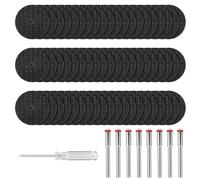 Flintronic 60PCS 32mm Mini Disque Diamant à Tronçonner, Disques de Coupe pour Dremel, HSS en Résine Lame Scie Circulaire avec 8 Mandrins SC et 1 Tournevis pour Couper Bois, Métal, Plastique, Pierre