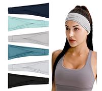 Flintronic 6PC Bandeau Cheveux pour Femme, Antidérapant Bandeaux Mode, Entraînement Bandeaux pour Sport Yoga Courir Vélo Fitness, Accessoire Cheveux