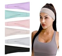 Flintronic 6PC Bandeau Cheveux pour Femme, Antidérapant Bandeaux Mode, Entraînement Bandeaux pour Sport Yoga Courir Vélo Fitness, Accessoire Cheveux