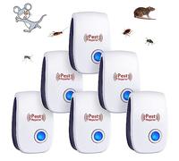 Flintronic 6pcs Répulsif à Ultrason Antiparasitaire, Intérieur, Appareil Anti Moustique/Souris/Cafards/Rongeurs/Fourmis/Araignées/Insectes