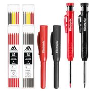 flintronic 8 Pièces Crayons Charpentier Mécanique avec 26 Recharges, Crayons de Charpentier avec Taille Crayon, Poinçon Central Automatique et Outil de Traçage Carbure, avec 2 Trousse de protection