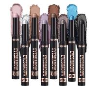 Flintronic 8PCS Crayon Fard a Paupieres, Bâton d'Ombre à Paupières, Baton de Fard a Paupiere Pailleté, Imperméable, Longue Durée Séchage Rapide, éclaircissant pour les Yeux, Glamour Mat