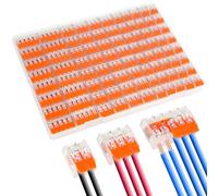 flintronic 90PCS Connecteurs Électriques Rapide de Fil à Levier-écrou, Connecteur de Fil Compact Conducteur, Domino Électrique Connecteurs D'épissage pour Circuit en Ligne 28-12 AWG, PA/PC Ignifuge