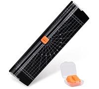 Flintronic A4/A5 Massicot, Règle Titane Massicot Guillotine Coupe Papier avec Sécurité Système, Portable Rogneuse Papier pour Papier Craft, Coupons, Étiquettes et Cartes