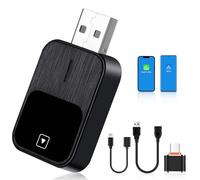Flintronic Adaptateur CarPlay sans Fil, Wireless CarPlay Dongle avec câble d'extension USB & USB-C/Type-C, Compatible avec iOS 12+/Android 11+ pour Les Voitures de 2017 et Ultérieures, Plug & Play