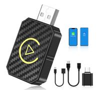 flintronic Adaptateur CarPlay sans Fil, Wireless CarPlay Dongle avec câble d'extension USB & USB-C/Type-C, Compatible avec iOS 10+/Android 12+ pour Les Voitures de 2017 et Ultérieures, Plug & Play