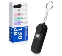 Flintronic Alarme Personnelle, 130DB Lampe de Poche, Porte Cle Alarme Portative, Alarmes de Sécurité d'urgence avec Lumières LED, pour Les Enfants, Femmes et Personnes âgées - Noir