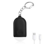 Flintronic Alarme Personnelle, 130DB Lampe de Poche, Porte Cle Alarme Portative, Rechargeables Alarmes de Sécurité d'urgence avec Lumières LED, pour Les Enfants, Femmes et Personnes âgées - Noir