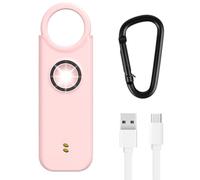 Flintronic Alarme Personnelle, 135DB Lampe de Poche, Porte Cle Alarme Portative, Alarmes de Sécurité d'urgence avec Lumières LED, pour Les Enfants, Femmes et Personnes âgées - Rose