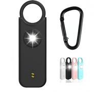 Flintronic Alarme Personnelle, 135DB Lampe de Poche, Porte Cle Alarme Portative, Alarmes de Sécurité d'urgence avec Lumières LED, pour Les Enfants, Femmes et Personnes âgées - Noir