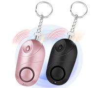 Flintronic Alarme Personnelle d'urgence, 2 Pièces 140DB Alarme de Sécurité, avec Lumières LED, Porte Cle Lampe de Poche Portative pour Les Enfant, Femme et Personnes âgées, Joggeur
