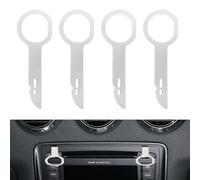 flintronic Autoradio Adaptateur Demontage, 4pcs Clé Extraction Autoradio, Outils de Démontage Autoradio en Acier Inoxydable pour Voiture Radio, Tableau de Bord, Installateur Pry Outil