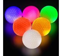 flintronic Balle de Golf Lumineuse à LED, 6 PCS Balles Golf Phosphorescentes, éclairante Nocturne, pour Entraînement de Nuit et Tir Longue Distance - 7 Couleurs