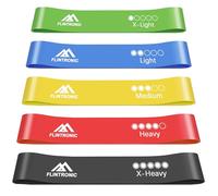 Flintronic Bande Élastique Fitness, 5 pièces Bande de Résistance en Latex, Élastique Musculation, Resistance Musculation 5 Niveaux de Force, Elastique Sport pour Pilates Yoga, avec Sac de Rangement