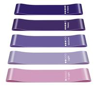 Flintronic Bande Élastique Fitness, 5 pièces Bande de Résistance en TPE, Élastique Musculation, Resistance Musculation 5 Niveaux de Force, Elastique Sport pour Pilates Yoga, avec Sac de Rangement