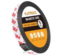 Flintronic Bande Magnétique Autocollante, 5M Bande Magnétique Autocollante Forte avec Adhésive, 1.5CM x 1.5MM Bandes Souple Aimantée Magnétiques Autocollantes pour Aimants, Organiser, Présenter