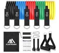 Flintronic Bandes de Résistance Élastique, 5 Kit Elastiques de Musculation, Niveaux Différents Allant Jusqu'à 150 lbs, pour Yoga, Étirement, Sculpture, Torsion, Perdre du Poids, Multicolore
