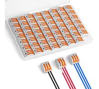 flintronic Bornes de Connexion, 55PCS 3 Entrées Connecteur Électriques Rapide de Fil, Électrique Connecteurs D'épissag Automatique à Levier-écrou pour Circuit en Ligne 28-12 AWG, PA/PC Ignifuge
