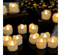 flintronic Bougies LED, 24PCS Bougies sans Flamme avec Flamme constante, Décoration de Halloween Maison Mariage Anniversaire Soirée Fête, Anniversaire, Mariage, Noël, Table